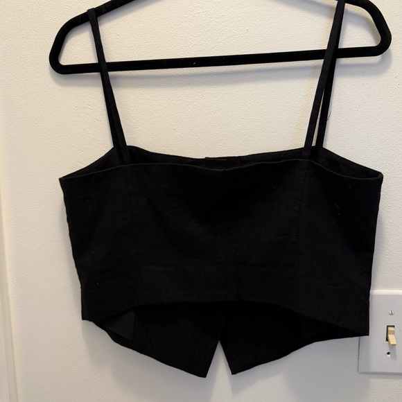 Linen button down crop top - Picture 3 of 3